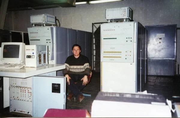 Andrii Nikolaiev at Vega radio measurement system in Norilsk with NI-525 information concentrator